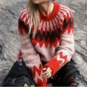 ERDEM H&M Mohair Fair Isle Sweater size SMALL. Limited Edition.